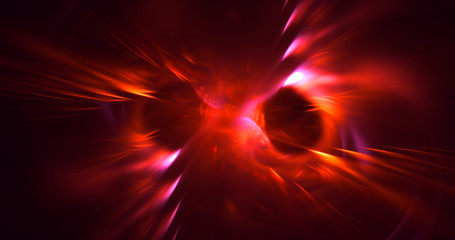 3D rendering abstract red fractal light background