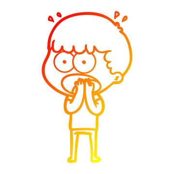 recommend clip art: warm gradient line drawing cartoon shocked man