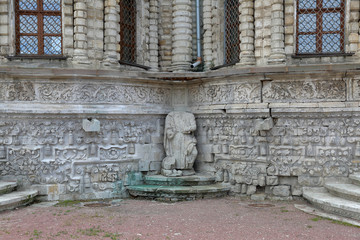 Exterior of the Church of the Sign of the Blessed Virgin. Monument of architecture of the 17-18 centuries. Dubrovitsy, Russia