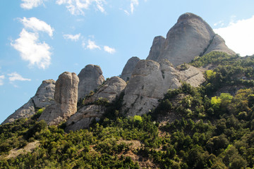Fototapeta na wymiar Montserrat mountain terrain, Catalunya, Spain