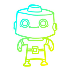 cold gradient line drawing cartoon robot