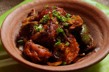 Chilli egg or Spicy cottage cheese, served with capsicum and onion, favourite indian starter menu