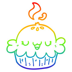 rainbow gradient line drawing cute cartoon pie