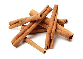 Cinnamon on a white background