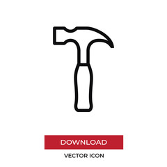 Hammer vector icon in modern style for web site and mobile app
