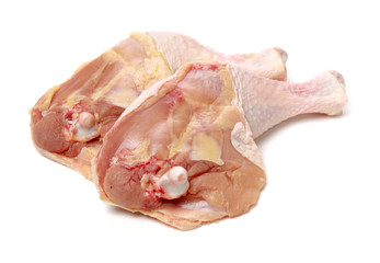 Chicken legs on white background