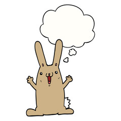 Obraz na płótnie Canvas cartoon rabbit and thought bubble