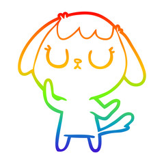 rainbow gradient line drawing cute cartoon dog