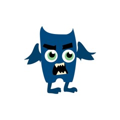 Cartoon flat monsters icon. Colorful kids toy cute monster. Vector