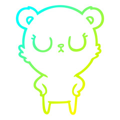 cold gradient line drawing peaceful cartoon bear