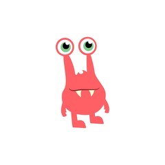 Cartoon flat monsters icon. Colorful kids toy cute monster. Vector