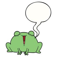 cute cartoon frog and speech bubble