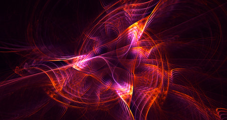 3D rendering abstract red fractal light background