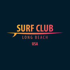 Surfing Graphic and Emblem for web design or print. Surfer logo templates. Surf Club or Shop.