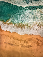 Beautiful panoramic birds eye view on ocean waves, Fuerteventura