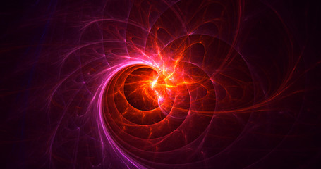 3D rendering abstract red fractal light background
