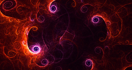 3D rendering abstract red fractal light background