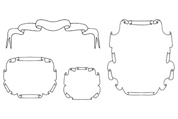 Set of old vintage torn paper scrolls and  ribbon with space for your text vector 