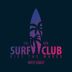Surfing Graphic and Emblem for web design or print. Surfer logo templates. Surf Club or Shop.