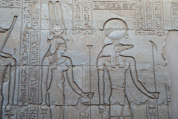 Engraving of Sobek in the Temple of Kom Ombo