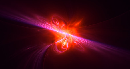 3D rendering abstract red fractal light background