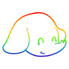 rainbow gradient line drawing cartoon elephant face