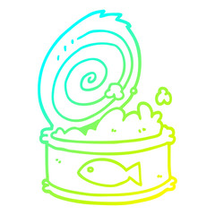 cold gradient line drawing cartoon canned food
