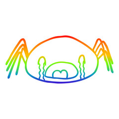 rainbow gradient line drawing halloween spider crying