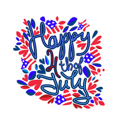 Web4th of July. USA Independence day. Red and blue vector lettering