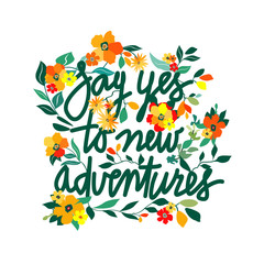 Vector hand drawn encouraging lettering positive phrase