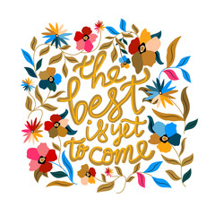 Vector hand drawn encouraging lettering positive phrase