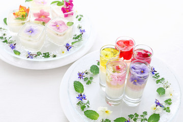 エディブルフラワーのお花ゼリー
