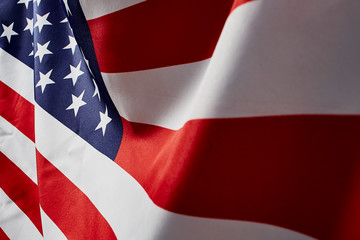Close Up American Flag Wave