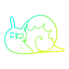 cold gradient line drawing cute cartoon snail