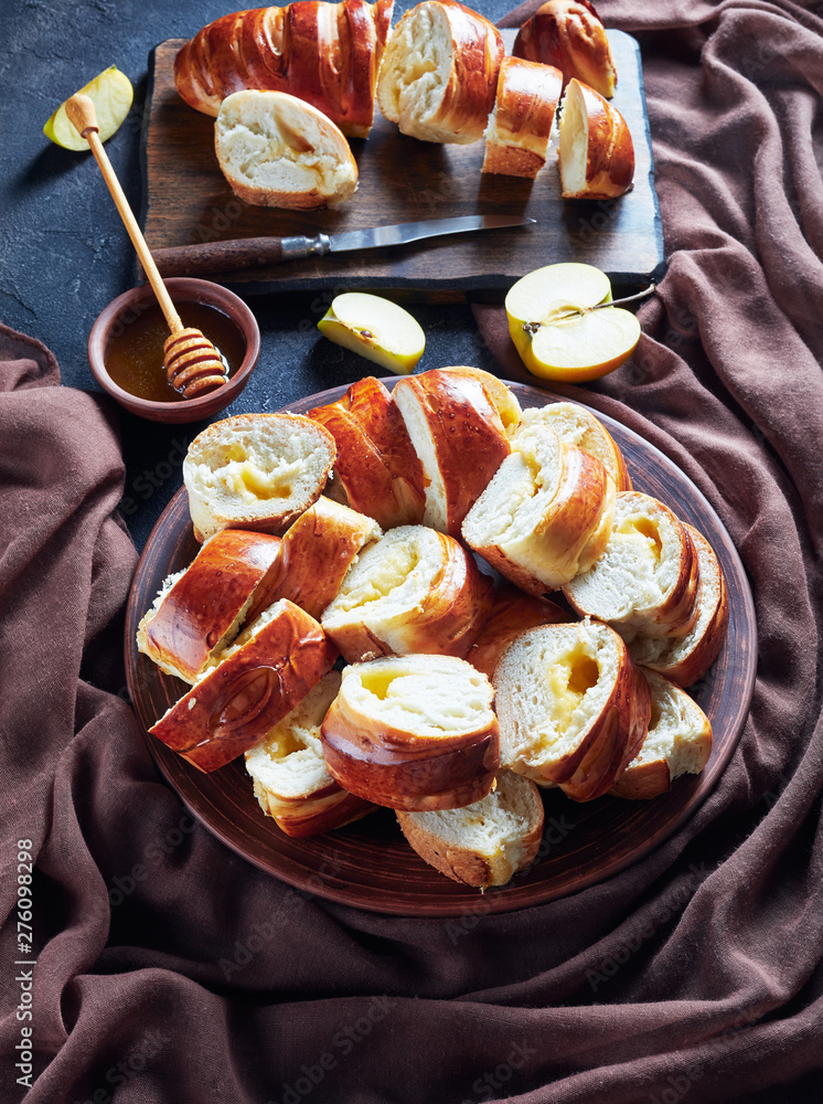 Canvas Prints sweet rolls with apple jam filling on a plate