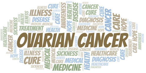 Fototapeta premium Ovarian Cancer word cloud. Vector made with text only.