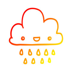 warm gradient line drawing cartoon storm cloud