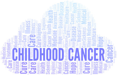 Fototapeta premium Childhood Cancer word cloud. Vector made with text only.