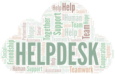 Obraz premium Helpdesk word cloud. Vector made with text only.