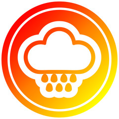 rain cloud circular in hot gradient spectrum