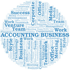 Fototapeta premium Accounting Business word cloud. Collage made with text only.