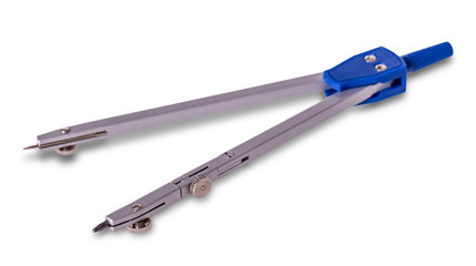 The  drawing tools: compass isolated on white background