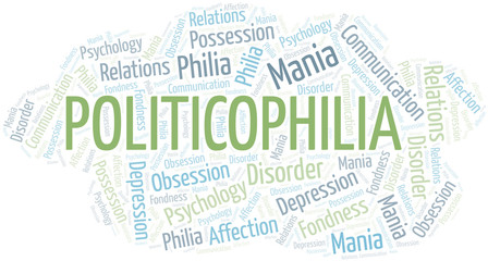 Politicophilia word cloud. Type of Philia.