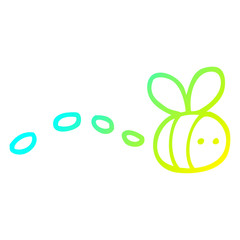 cold gradient line drawing cartoon buzzing bee