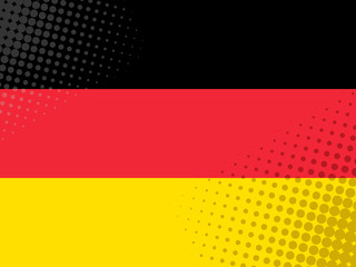 Vector image of the flag of Germany with a dot texture in the style of comics.