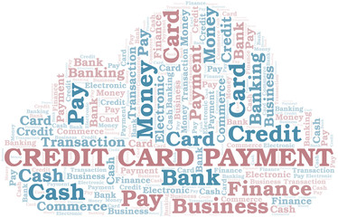 Credit Card Payment word cloud. Vector made with text only.