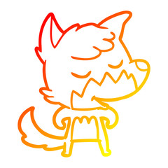 warm gradient line drawing friendly cartoon fox