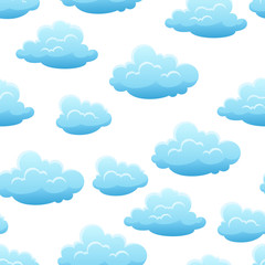 Seamless pattern with blue clouds.