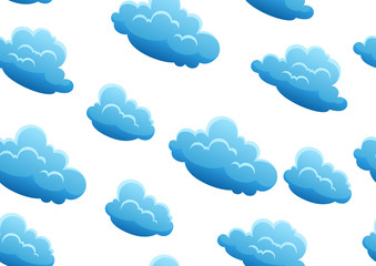 Seamless pattern with blue clouds.