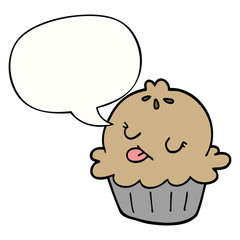 cute cartoon pie and speech bubble